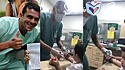 O enfermeiro Marcelo Albuquerque de Fortaleza, Ceará, encantou a todos com a sua alegria e amor ao atender uma criança.