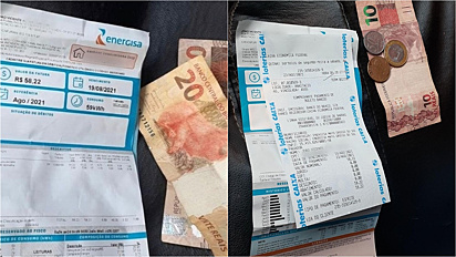 Taxista encontra fatura enrolada em dinheiro e vai à lotérica pagar a conta.