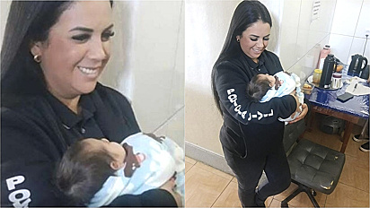 Delegada cuida de bebê enquanto mãe é presa durante operação policial.