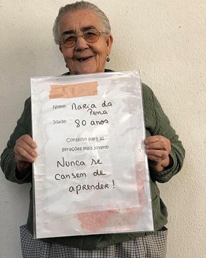 Maria da Pena, 80 anos: “Nunca se cansem de aprender!”.