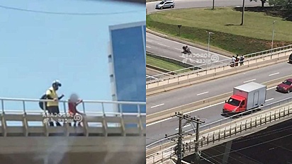 Motociclista convence mulher a não se atirar de ponte em Sorocaba.