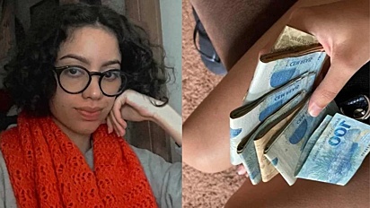 Jovem encontra carteira com dinheiro e procura dona para devolvê-la.