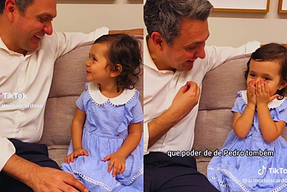 Arthur contando uma do apóstolo Pedro