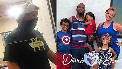 O atendente do McDonalds, Wyatt Jones, e Brittany Reed e sua família: (Fotos: Reprodução/Facebook)