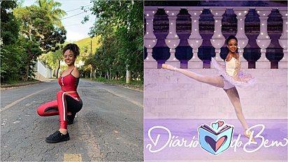 Sem os braços, bailarina 16 anos inspira pelo talento e dedicação. (Foto: Instagram/vihb_bailarina)